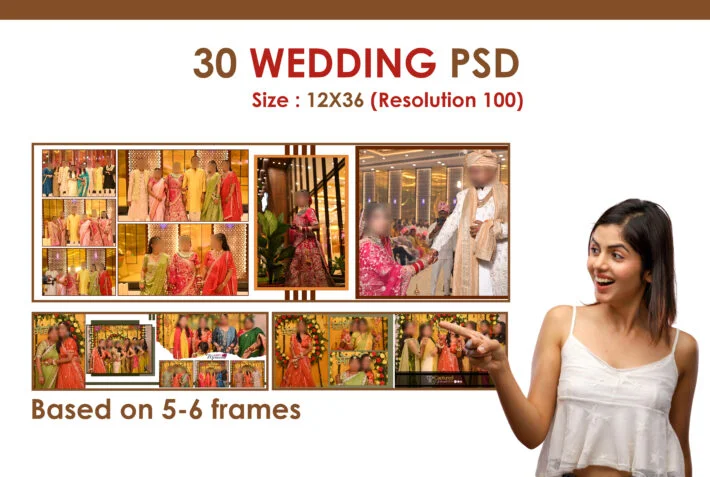 30 Sheets Wedding PSD Template 12x36