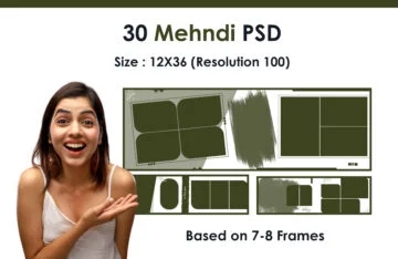 30 Sheet 12x36 Mehndi Premium PSD