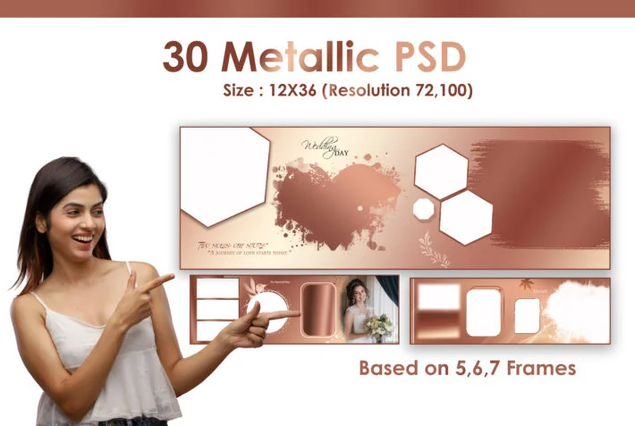 30 Sheet 12X36 Metallic Wedding PSD