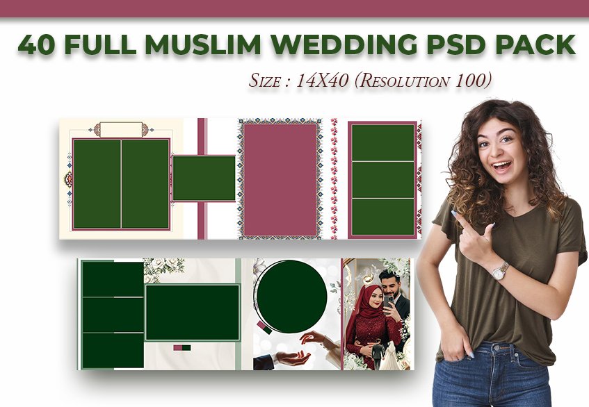 40 Sheet 14X40 Muslim Wedding PSD